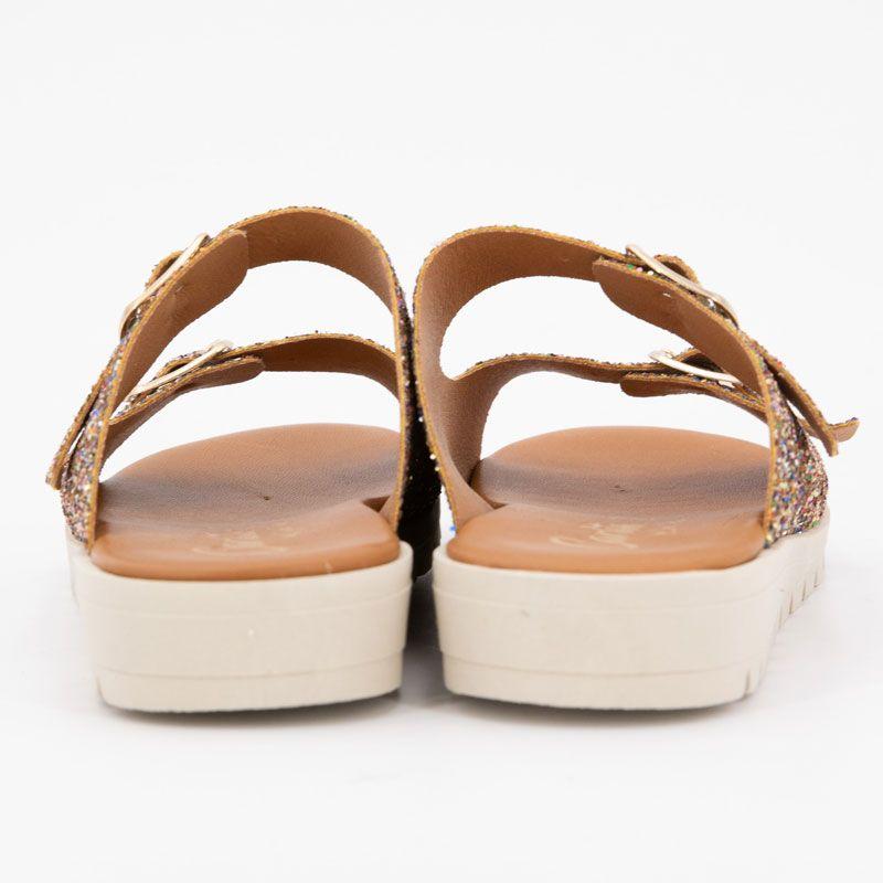 Mules glitter arc en ciel platino double boucle Enfant CARLA TORTOSA