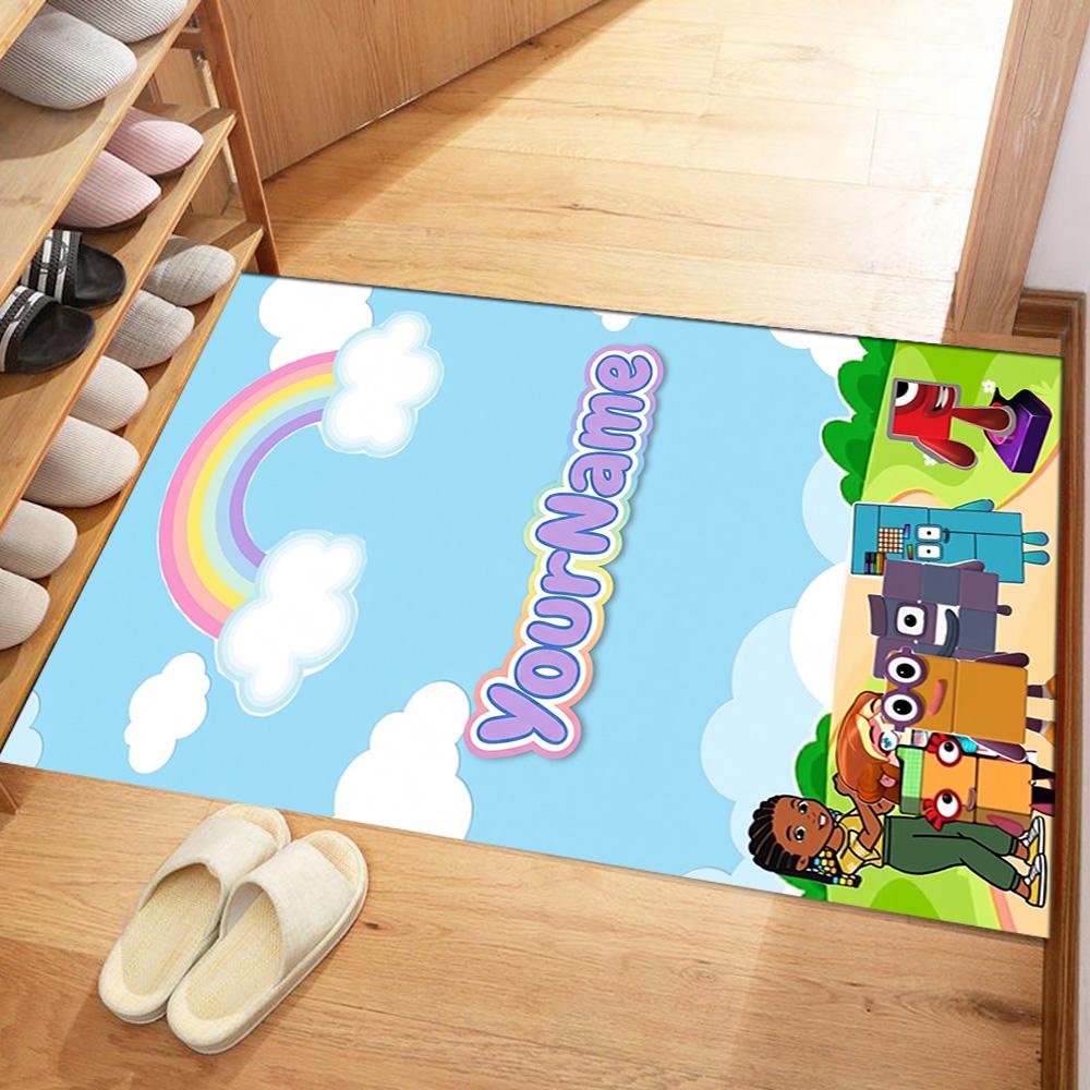 Numberblocks Customize Text Floor Rug Office Rug Design for Living Rooms Dining Room Study room Playrooms Antislip Carpet Anime Office Decor