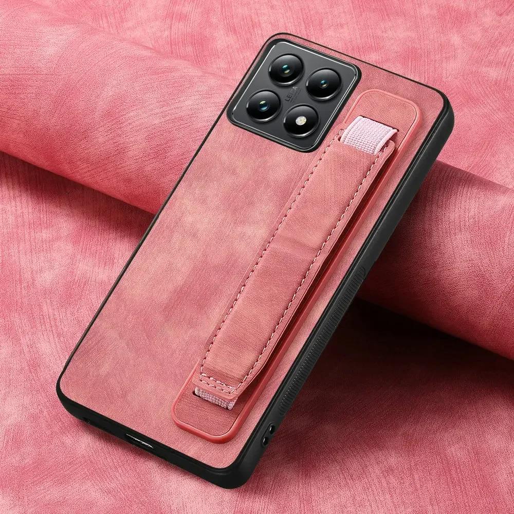 Retro Plain PU Leather Matte Holder Cover for Honor 400 Pro 400 Lite Wristband Kickstand Silicone Case for Honor400 Pro