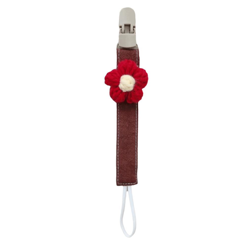 Cute Flower Dummy Nipple Holder Plastic Embroidery Pacifier Clips Baby Pacifier Chain Newborn