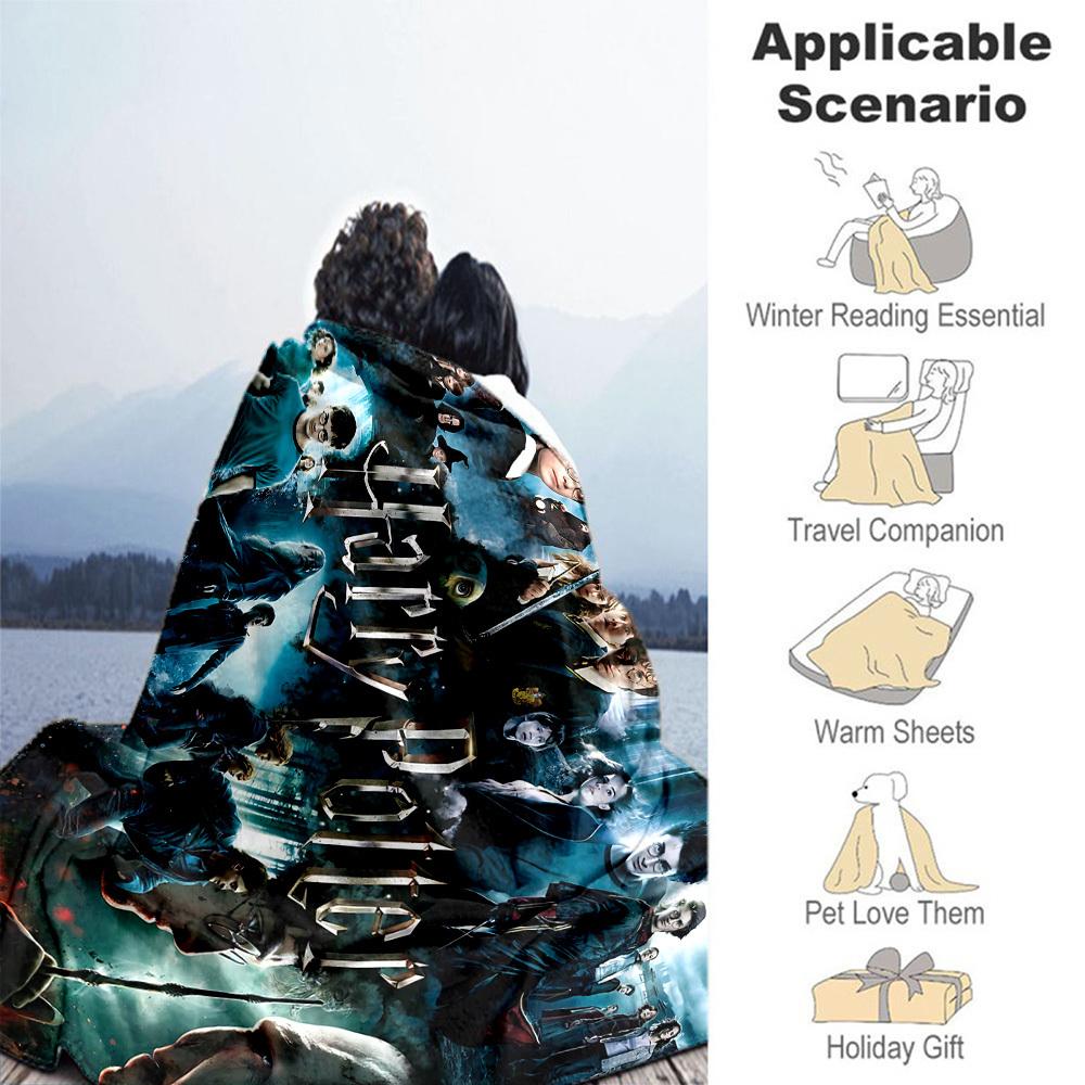 1pc Harry Potter, Hogwarts, Magic Outdoor Blanket - Throw Blanket, Soft , Flannel Blankets, Living Room, Travel, Camping-1102101