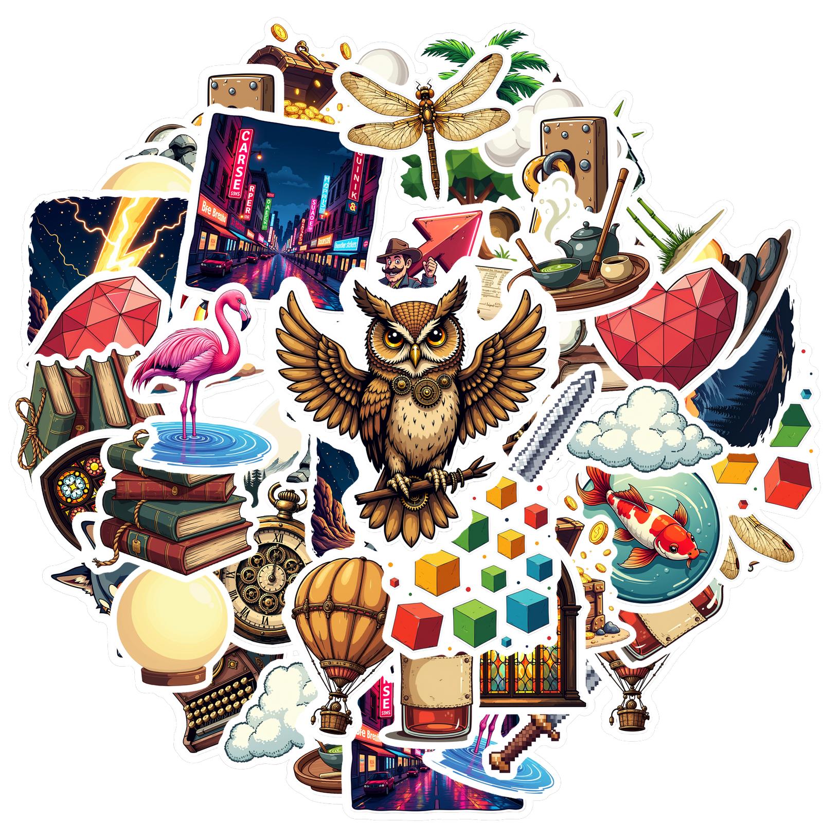 

35-70pcs Nature Travel Inspired Stickers Pack Aesthetic Stationery Supplies Teacher Reward Stickers Luggage Diary Decoration