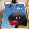 1 Stück PINGU Aufdruck Flanelldecke, Hohe Qualität für alle Jahreszeiten, Heimdekoration, Wärme und Komfort, Perfekt für Weihnachtsgeschenke