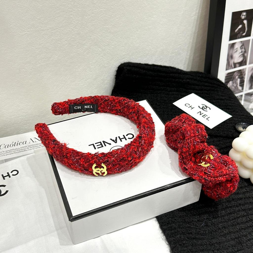 Christmas New Year Red Non-Slip Retro High Top Women’s Wide Headband & Hair Clip