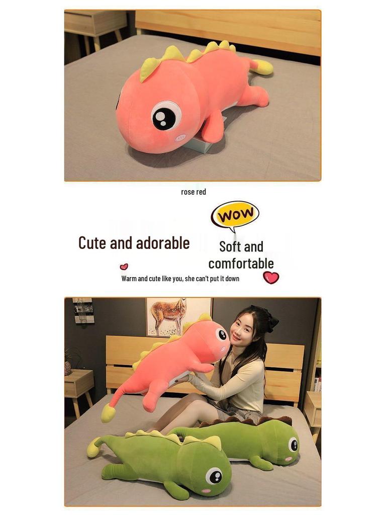Big-Eyed Dinosaur Plush Sleep Pillow: Long-Legged Cuddly Doll Gift for Girls' Birthdays