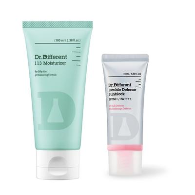 Oily Double Defense Sunblock 40ml + DR.DIFFERENT 113 Krem nawilżający: 100ml/260g