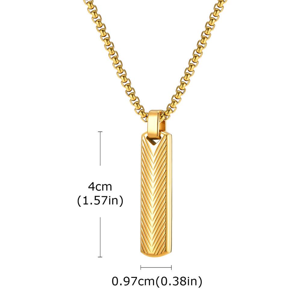

Vnox Men s Punk Vertical Pendant Necklaces, Stainless Steel Long Bar Retro Collars, Male Simple Casual Jewelry Gifts for Him 45cm