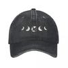 Moon Phase Cycle Wall Art Home Decor Washed Baseball Cap Outdoor For Womens Unisex FeUnisex