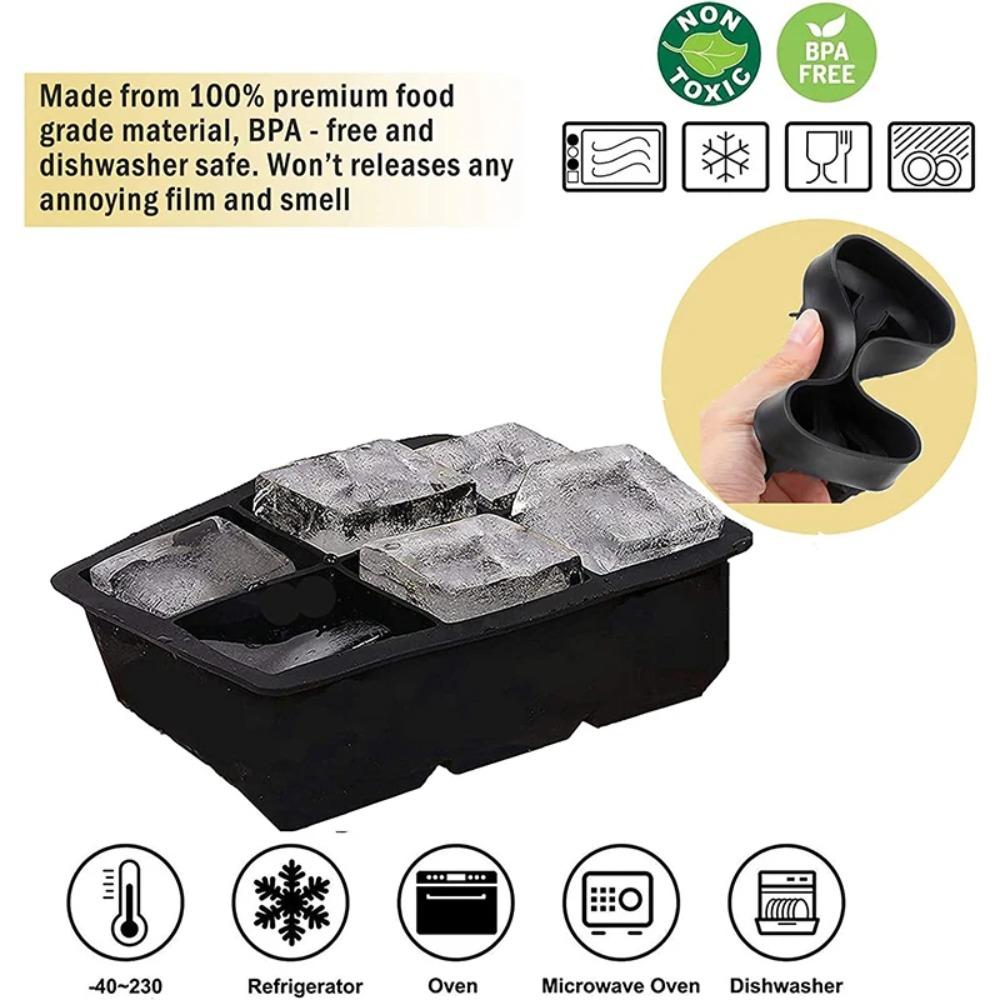 LMETJMA Large Ice Cube Trays with Lids Silicone Ice Cube Square Molds BPA Free Ice Cube Molds for Whiskey Cocktails JT09