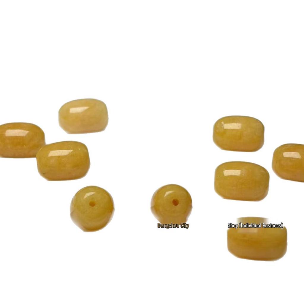 Chicken Oil Yellow Chalcedony Barrel Spacer Beads for DIY Bracelet & Necklace Making.