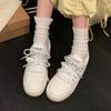 thick-soled  spring and summer new versatile round head muffin bottom student campus lace-up casual board shoes
