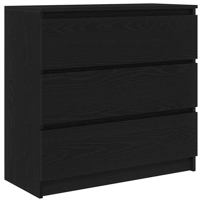 VidaXL Buffet Black Oak 80x35x76 Cm Engineered Wood, Storage Cabinet, Kitchen Storage Cabinet, Furniture of 861734