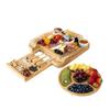 Bamboo Anti-Slip Fruit & Cheese Cutting Board Set with Drawer & Knife