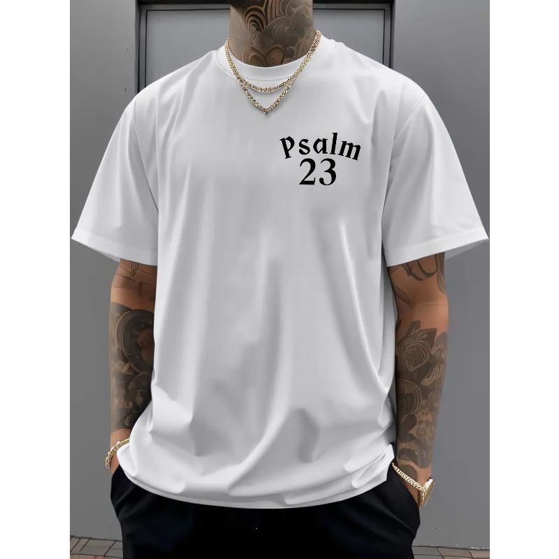 European Sizes Men'S Verse Print T-Shirt -Featuring a Regular Fit with a Round Neck And Short Sleeves, Suitable for Casual And Athletic Wear
