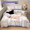 3pcs Little Twin Stars & Hello Kitty Bedding Set - Includes 1 Quilt Cover and 2 Pillowcases, Comfortable Bedding with Stylish Design for Bed