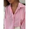 Summer Striped Shirt for Women's Clothing Long Sleeved Design Hot Selling Breathable Cardigan