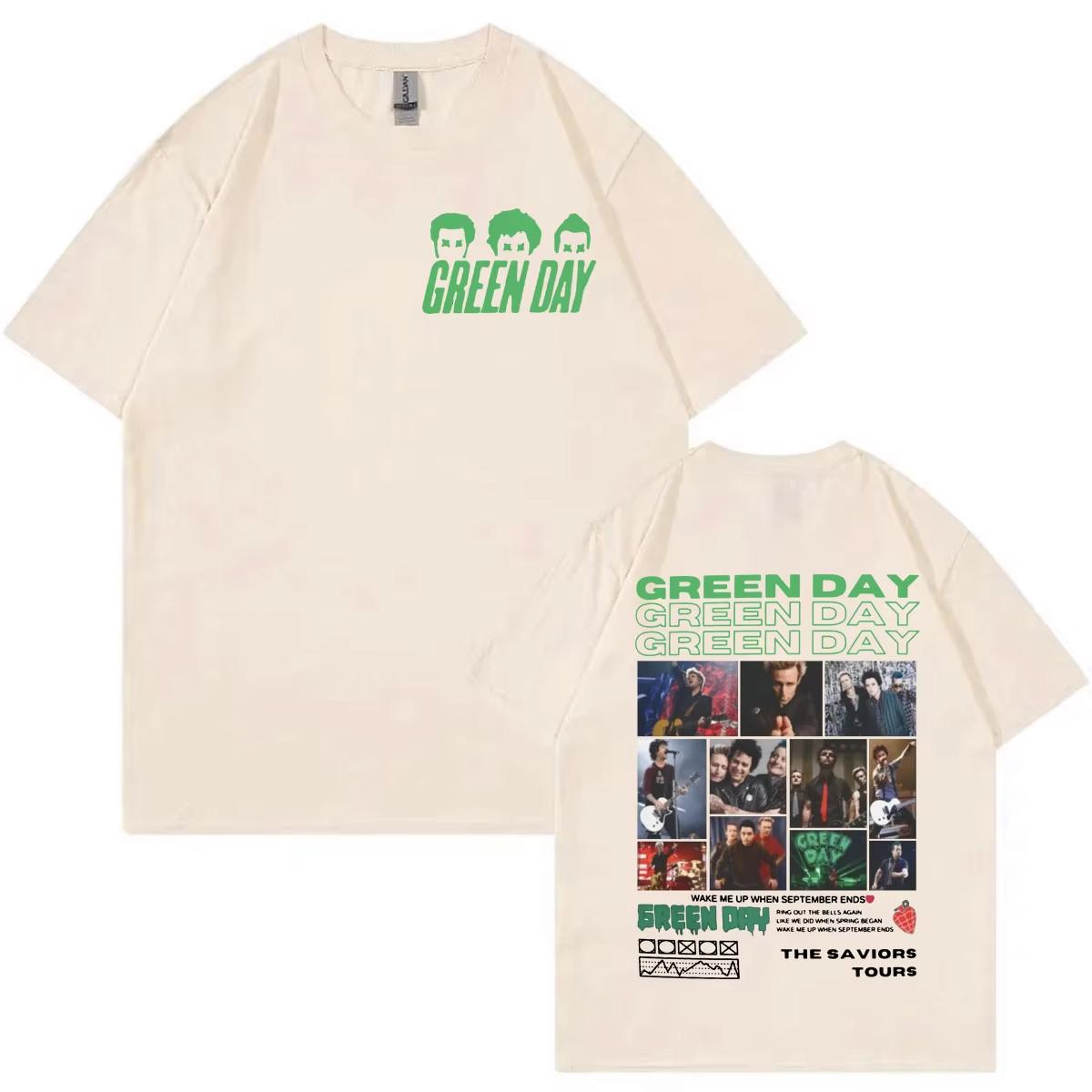 

Green Day The Saviors Tour Graphic T Shirts Punk Rock Hip Hop Short Sleeve Tshirt Unisexs Womens Fashion Casual Loose Tshirts 4XL