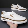 Fashion New Summer Fashionable and Comfortable Mens Versatile White Shoe Brand Genuine Leather Breathable Soft Soled Cowhide Board Shoes