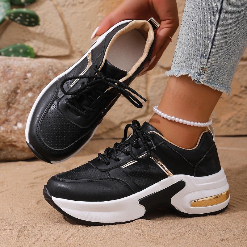 Women Casual Sneakers Spring New Breathable Mesh Comfort Soft Sole Chunky Sport Shoes Large Size Simple Versatile Platform Shoes