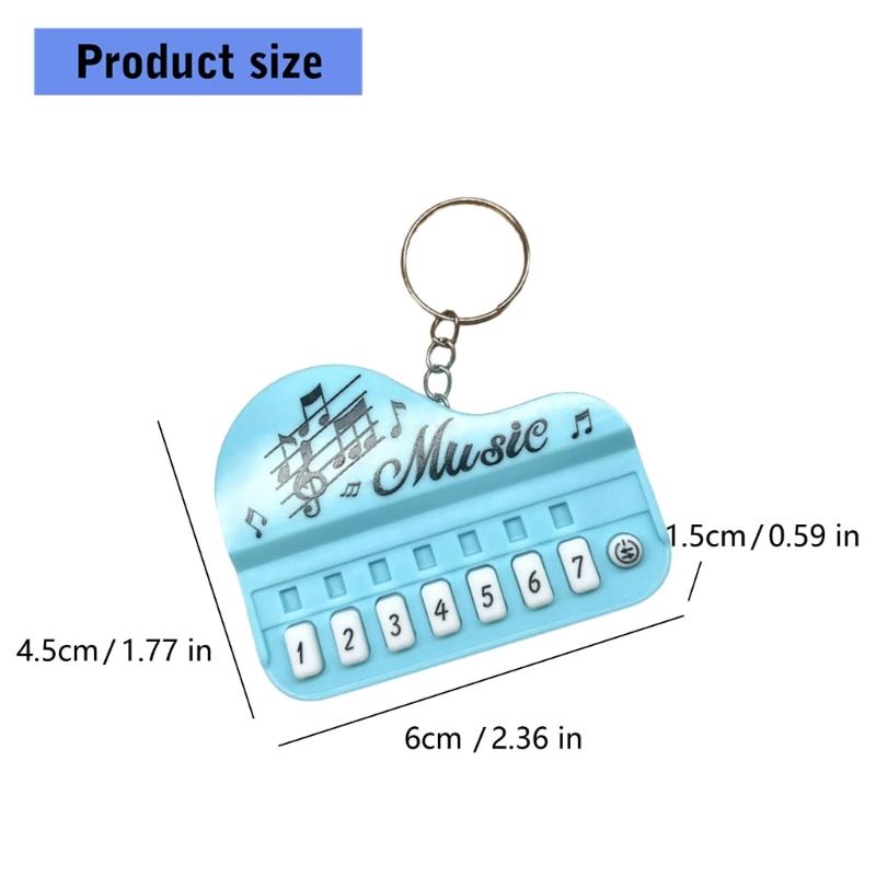 Playable Miniature Piano Keychain Toy For Children Portable Musical Instrument With LED Light Safe Plastic Design
