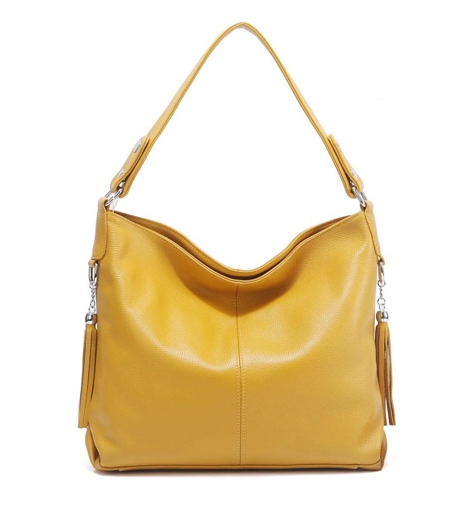 Zency New Fashion Soft Real Genuine Leather Tassel Women Handbag Elegant Ladies Hobo Shoulder Bag Messenger Purse Satchel