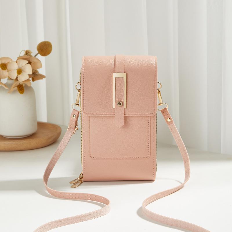 Women's bag new trend simple mobile phone bag crossbody solid color vertical wallet women's bag