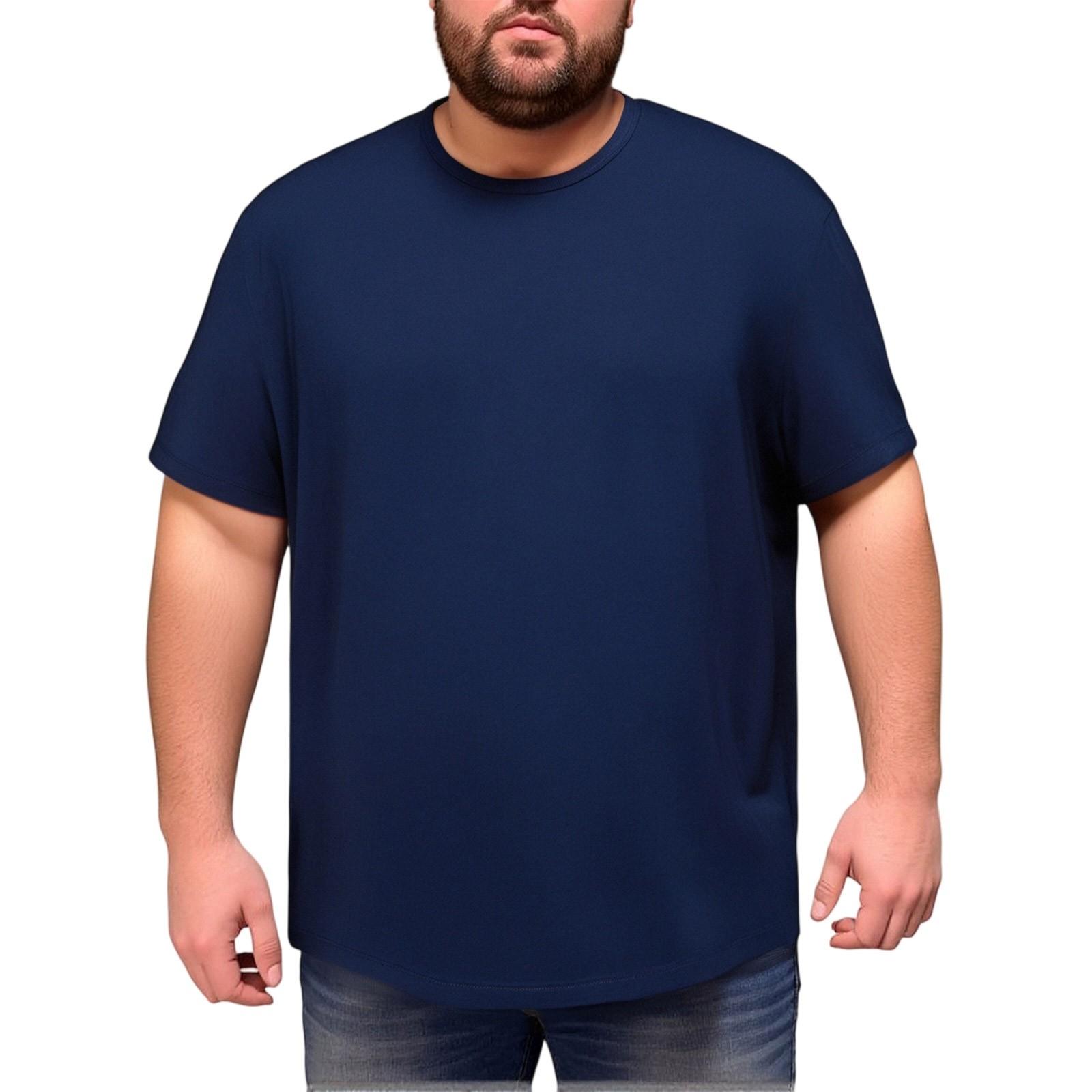 

Men s Large-sized Short-sleeved T-shirt In Solid Color Is Versatile And Casual XXXXL