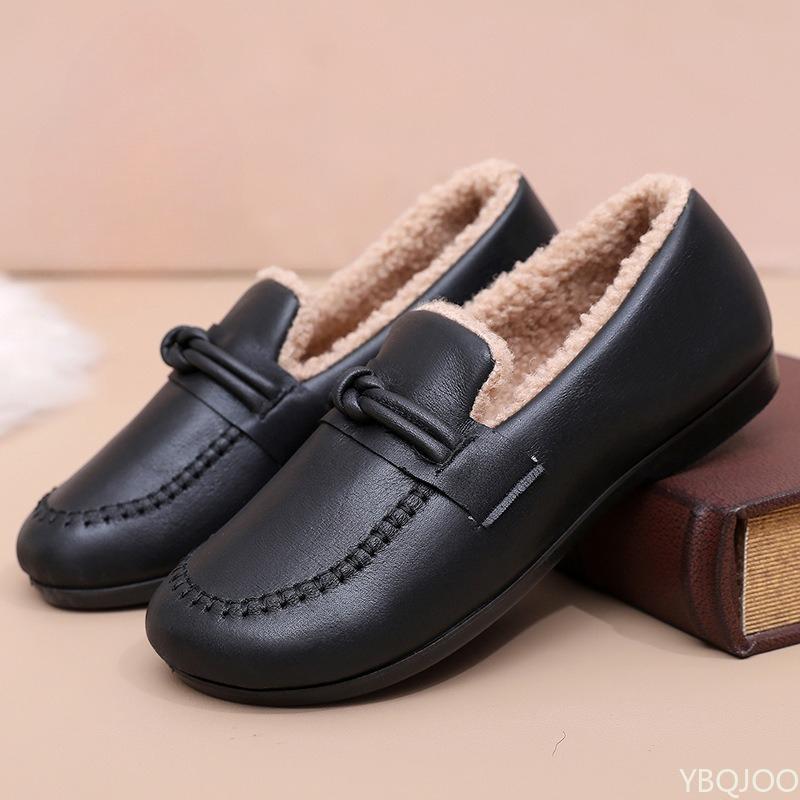 Fashion Winter New Plush Thick Cotton Shoes Anti Slip Warm for Middle-aged  Elderly People Soft Soled Cotton Shoes for Women