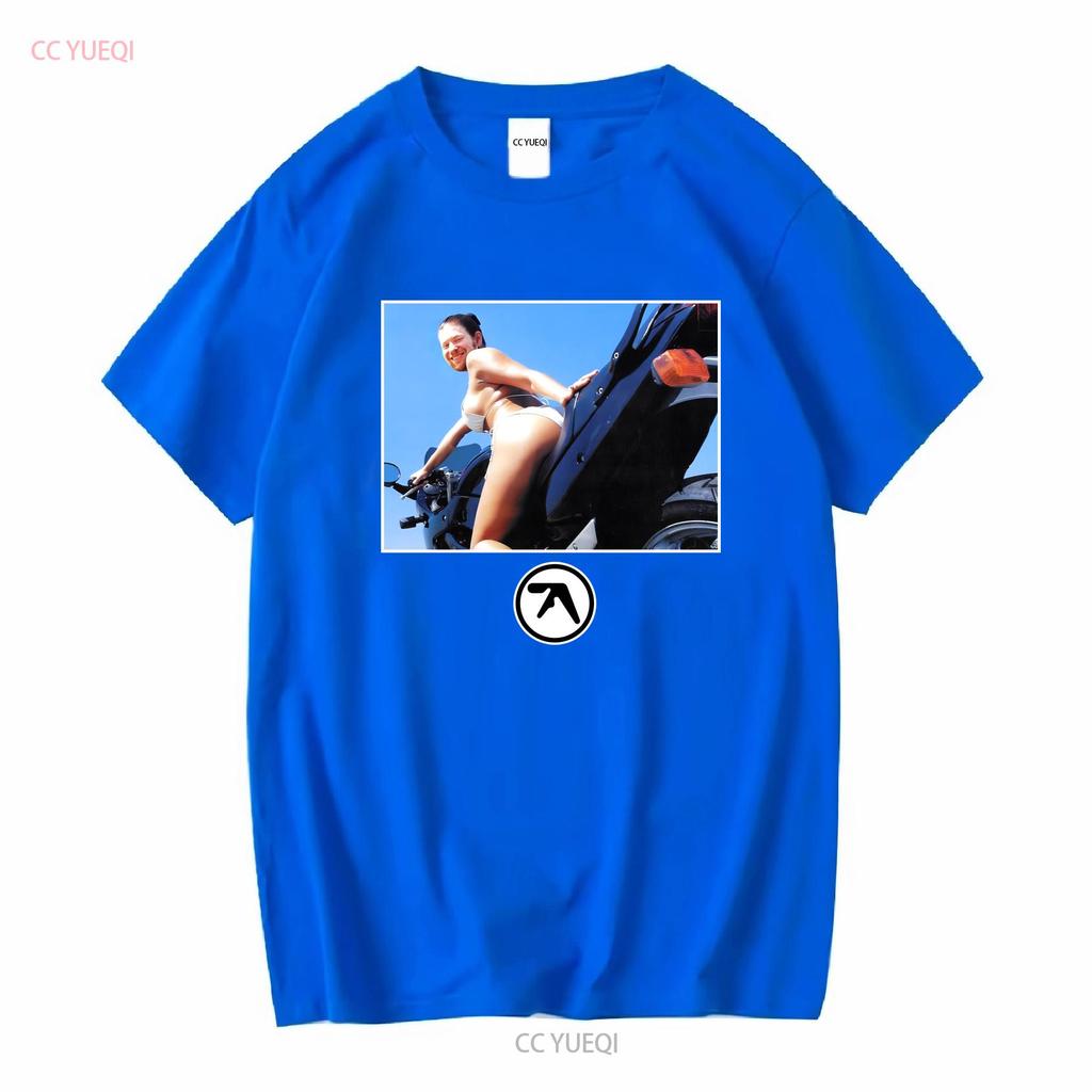 Aphex Twin windowlicker das Mädchen Motorrad T-Shirt tee schwarz vintage gewaschen leicht lässig Unisex vielseitig bequem