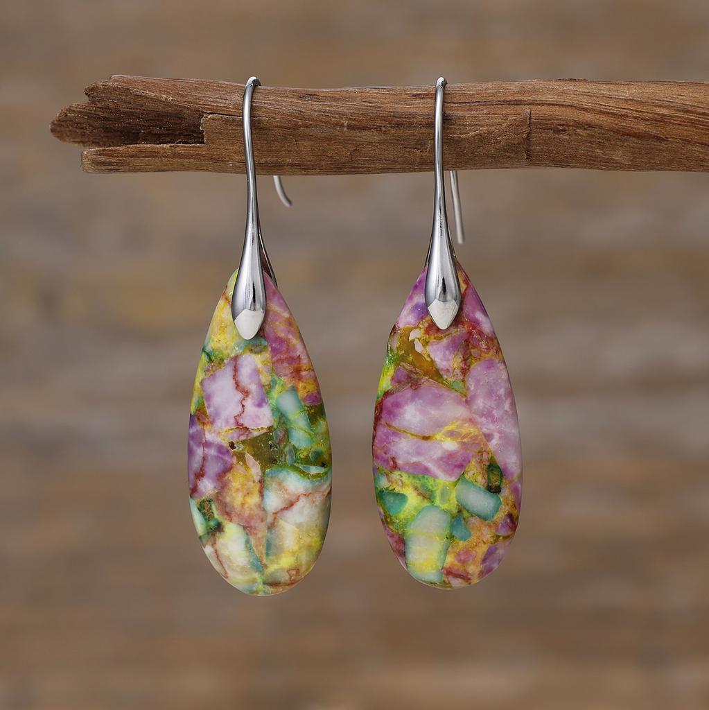 Premium Bohemian Emperor Stone Drop Pendant Earrings Popular I Jewelry Jewelry