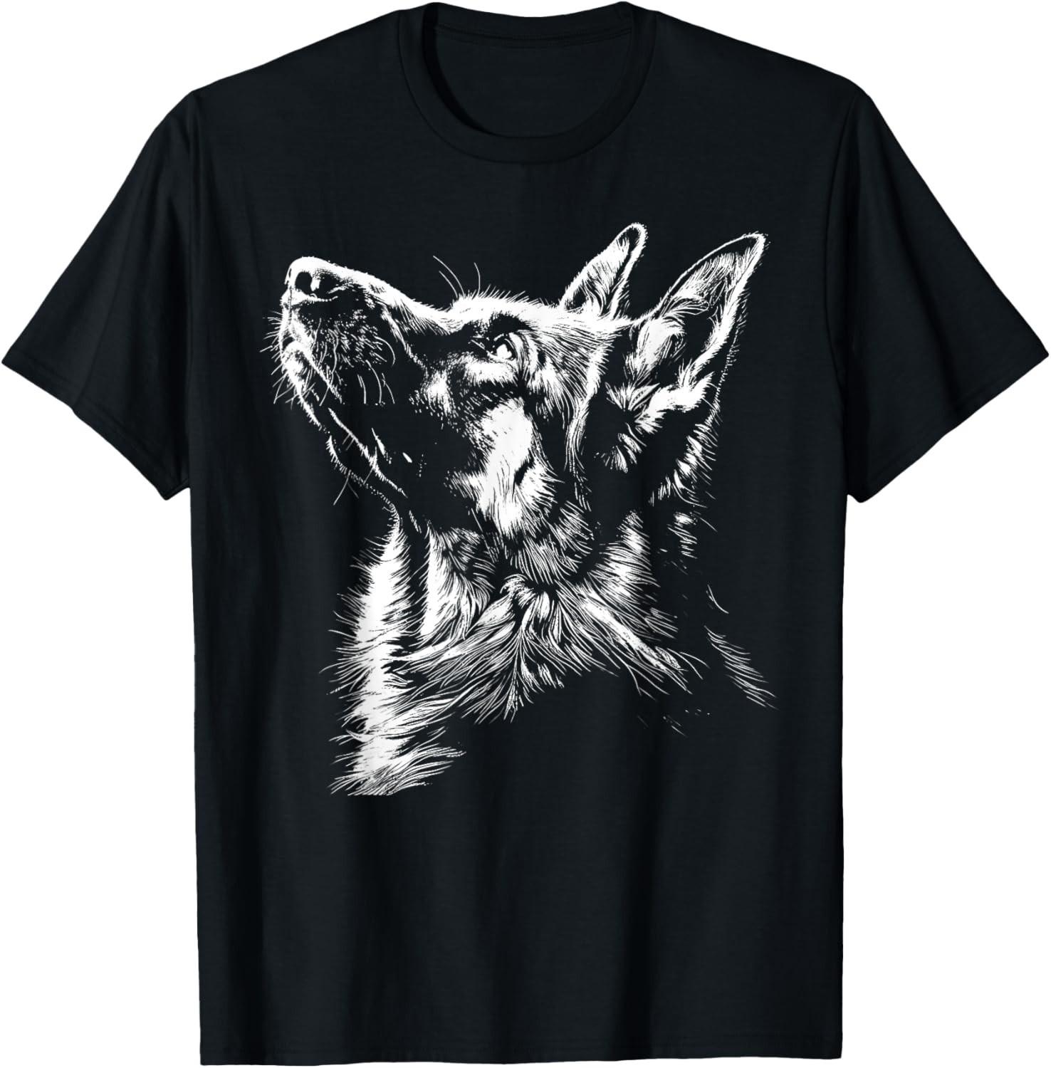 German Shepherd Silhouette Graphic German Shepherd Dog Lover unisex T-Shirt Mens Womens Tees Top 2XL