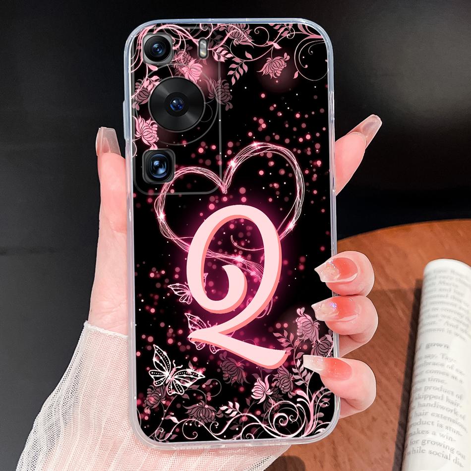 Phone Case For Huawei P60 P50 Pro P50E Lovely Letters Lightweight Soft TPU Transparent Silicone Shell For Huawei P 60 P 50 Cover