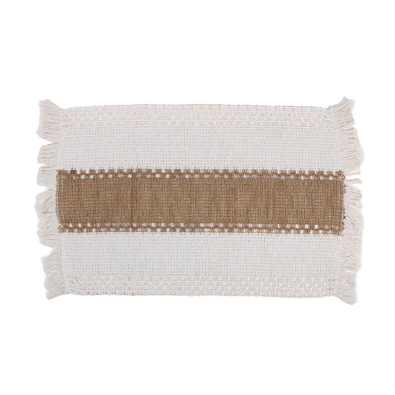 Table Cloth Placemats With Braided Tassel Boho Dining Table Mat Kitchen Pads For Home Party Wedding Decoration Coasters