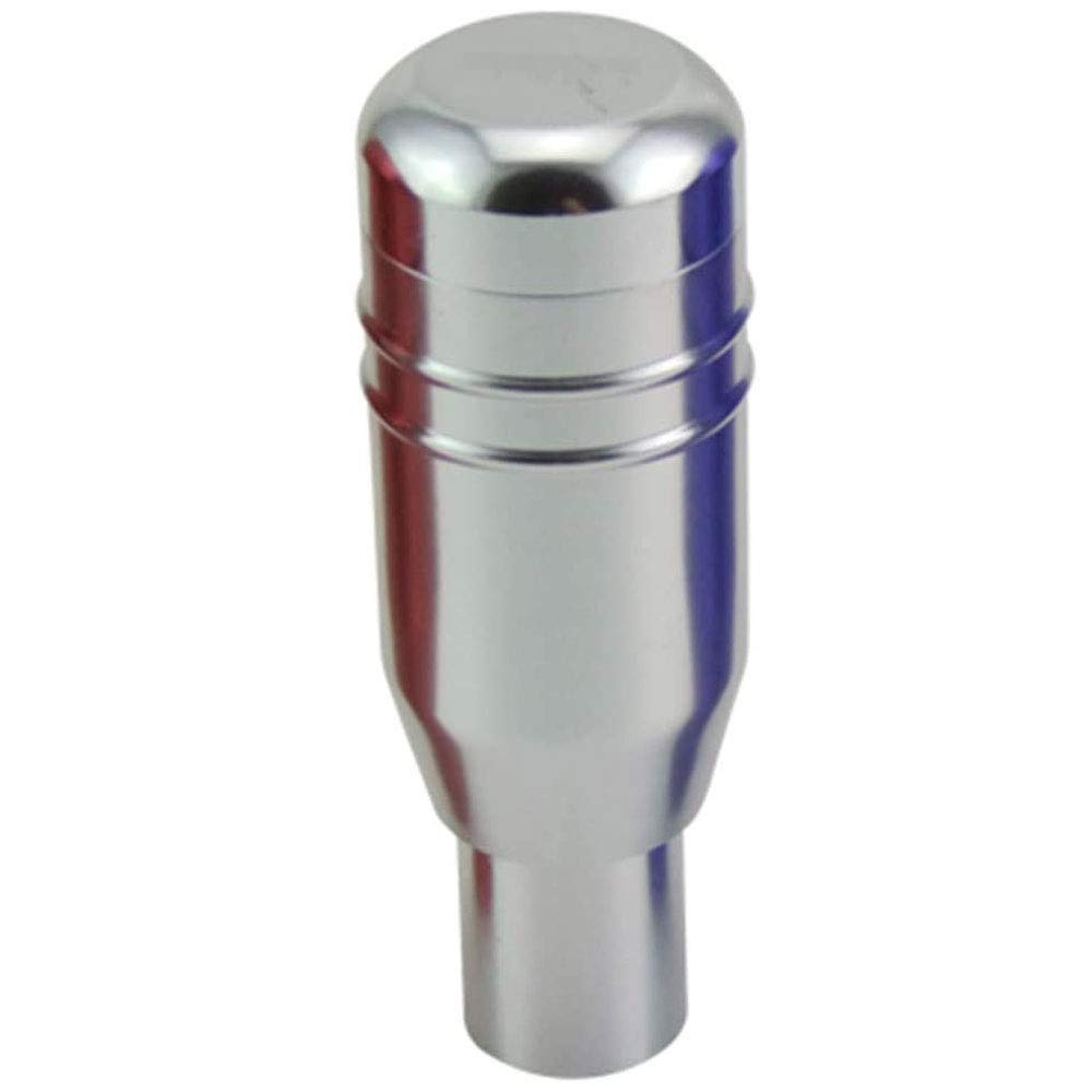 Bestmaple Black Push Type Universal Car Accessories Aluminum AT Shift Knob Silver for Cars (Silver)