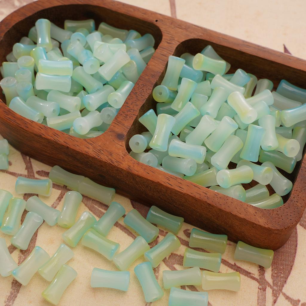 Glass Halo Staining Sprinkles Bamboo Beads Ancient Style Loose Beads Handmade Diy Hand Beaded Beads Accessories Glaze Imitation Jade Beads Materials