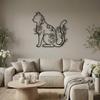 Floral Cat Metal Wall Art, Rose Silhouette Iron Sculpture, Minimalist Pet Lover Gift