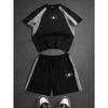 Sommar 2026 Nytt Herrset med Kortärmad T-shirt och Shorts med 3D-mönster - Street Casual Mode Bekvämt och Snyggt