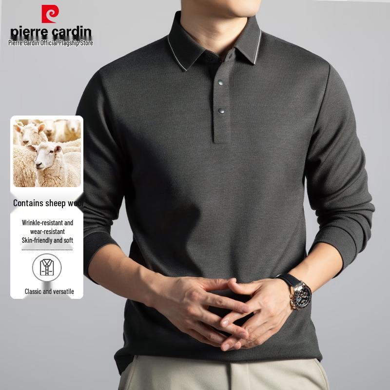 Pierre Cardin Men's Luxurious Merino Wool Heavy Polo T-Shirt
