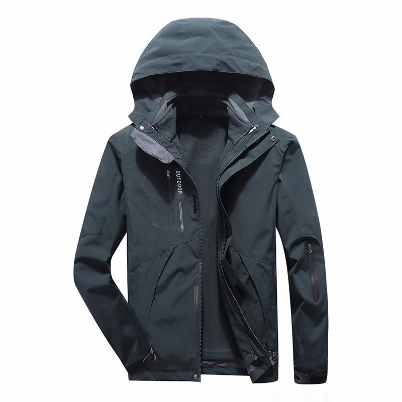 Unisex Cross-Border Hooded Windbreaker Jacket: Three-in-One Velvety Thickening for Autumn/Winter Mountaineering