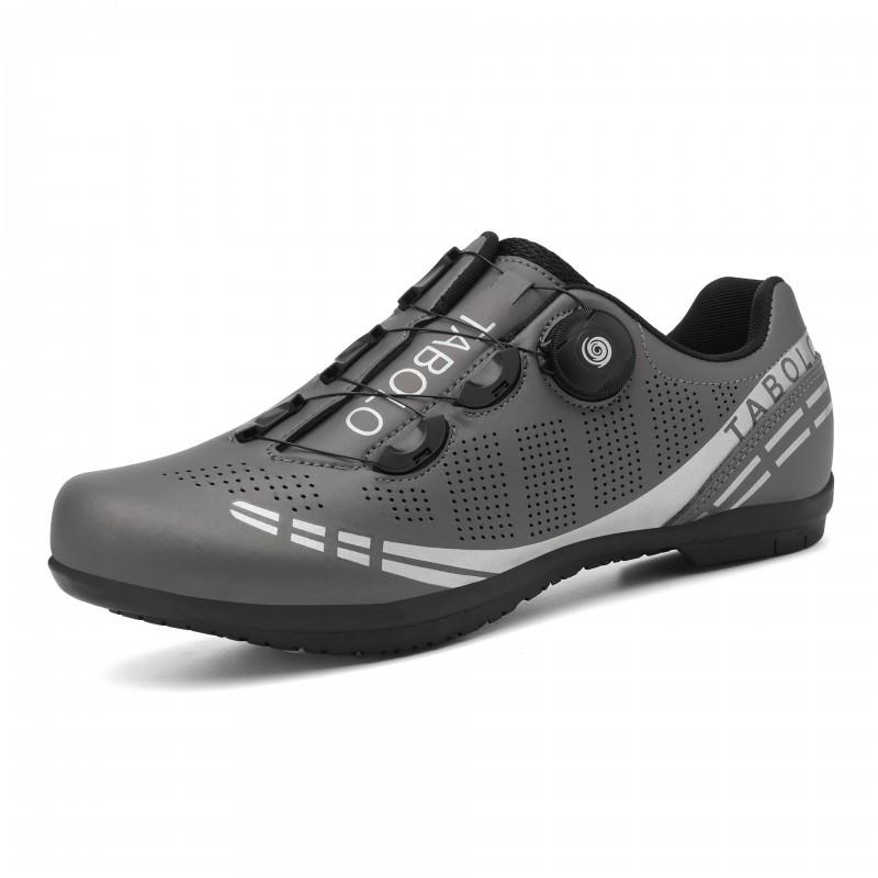 Unisex buty rowerowe z obrotowym pokrętłem, niskie, skórzana cholewka, kompatybilne z systemem zatrzaskowym do rowerów MTB i szosowych