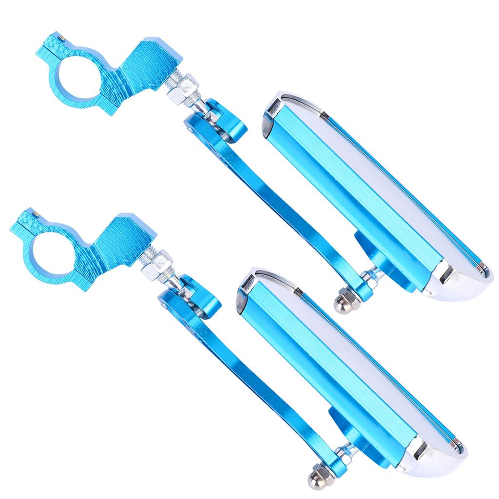 1 Pair Bicycle Handlebar Review Rear Back View 360 Rotation Mirror for Road Bikes (Blue)