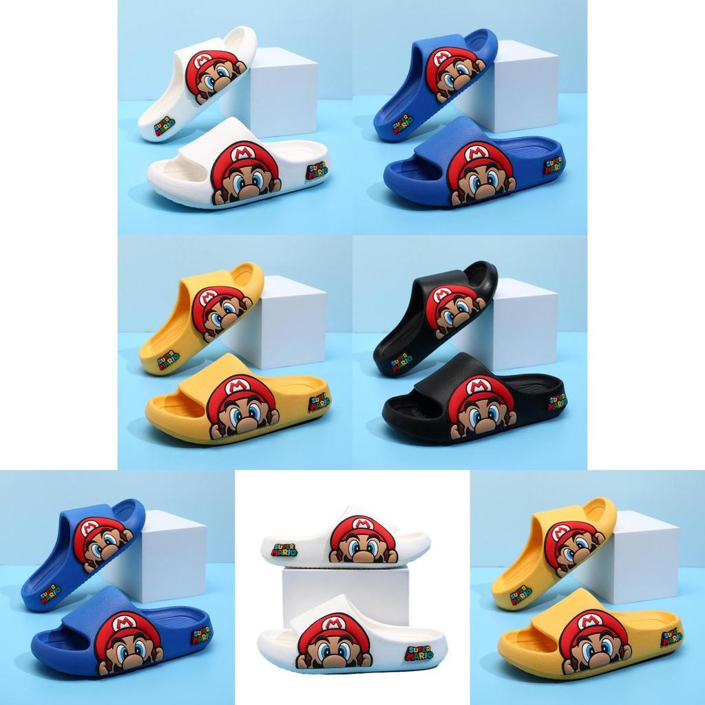 Pantofole per Bambini Mario Design Cartone Animato Cool Ragazzi Estate Indoor Antiscivolo Suola Morbida