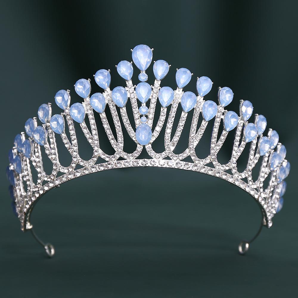 

DIEZI Baroque Luxury Water Drop AB Rhinestone Crystal Tiara For Women Wedding Party Elegant Bridal Bride Crown Hair Accessories