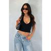 Women Sexy Halter V Neck Slim Fit Backless Cami Tank Top