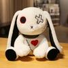Spooky Gothic Stuffed Rabbit Plush Toys Spooky Gothic Bunny Stuffed Animal Cute Horror Dreadful Doll For Kids Halloween Gift