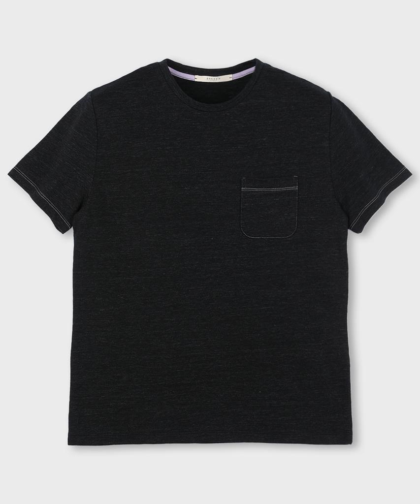 PANICALE Stitch Pocket Round Cotton T-Shirt 9 Colors (B Type)