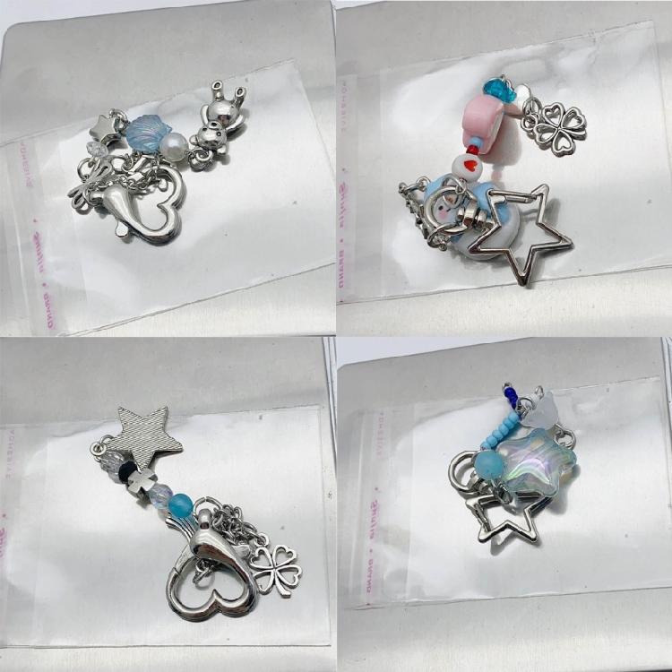 Sweet Star Heart Bead Charm Pendant Chain Phone Straps Pocket Keychain Strap