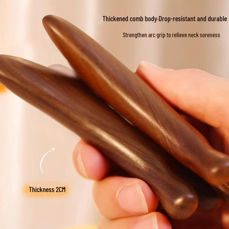4-in-1 Sandelholz Kopfhautmassagegerät & Gua Sha Kamm mit Meridiantherapie