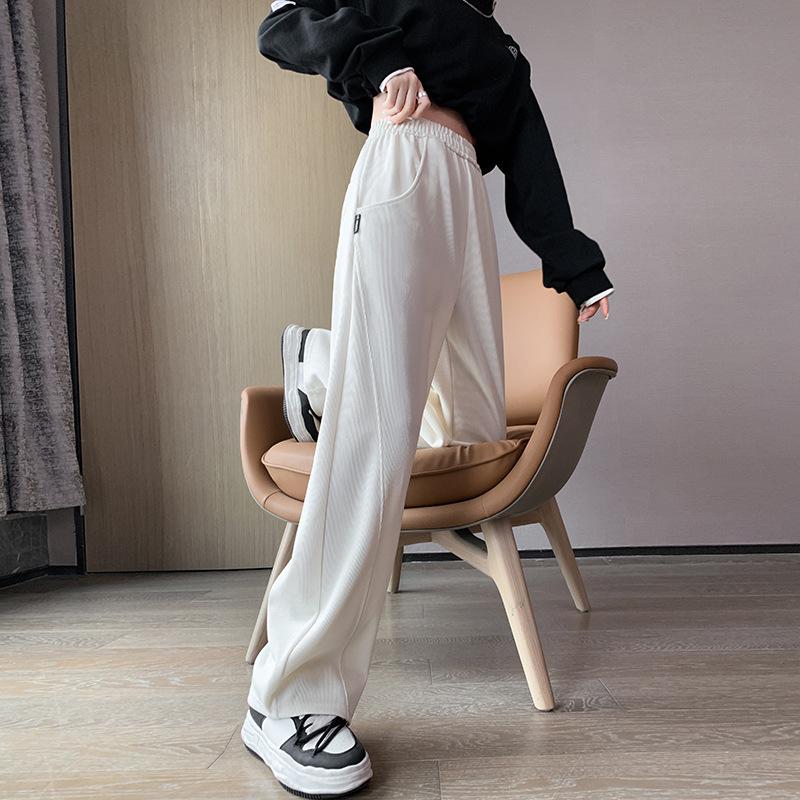 Large Size Spring and Autumn Women Pants High Waist Wide Leg Straight Pant Loose Casual Fashion Streetwear Trousers