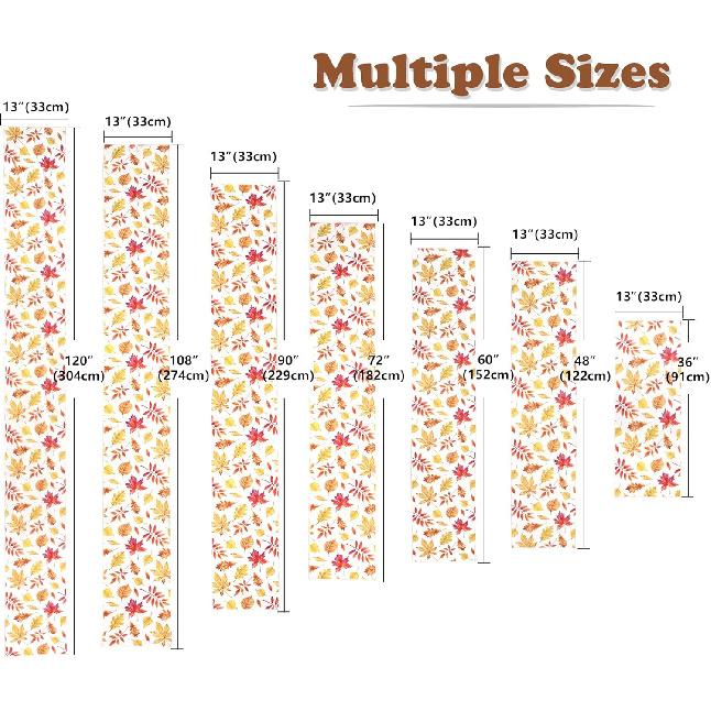 OWENIE Fall Table Runner for Kitchen Dining Table, Thanksgiving Autumn Printed Harvest Pumpk Maple Leaves Textured Fabric Halloween Holiday Home